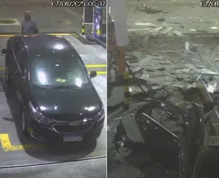 Vídeo: Explosão de carro mata idoso e deixa frentista ferido