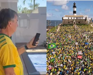 Bolsonaro liga para deputado em ato no Farol da Barra