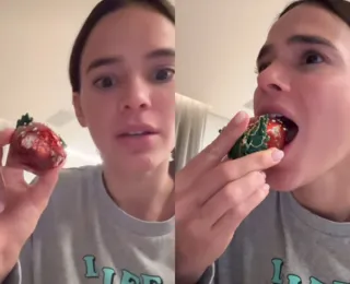 De luxo! Bruna Marquezine ganha morangos do amor de R$ 2.100