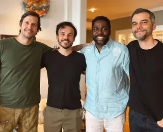 Lázaro Ramos se reúne com Wagner Moura e Vladimir Brichta