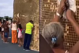 Chá de Ladrilho? Boato leva fiéis a danificar estátua de santo - Imagem