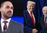 Eduardo Bolsonaro reage a encontro entre Lula e Trump; veja imagem