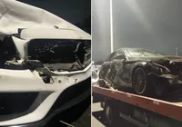 Filho de prefeito baiano destrói carro de luxo em acidente em Salvador