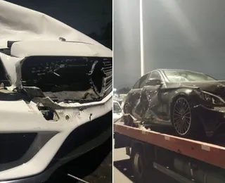 Filho de prefeito baiano destrói carro de luxo em acidente em Salvador