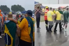 Raio causa pânico e deixa feridos em ato de Nikolas Ferreira - Imagem