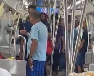 Homem saca arma de fogo durante briga no metrô de Salvador; veja