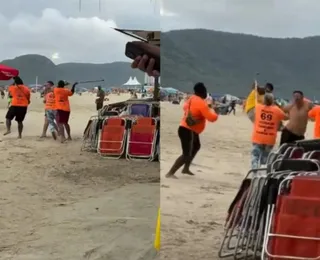 Vídeo: barraqueiros agridem banhista em praia de cidade famosa