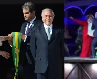 Desfile que homenageia Lula mostra Temer 'roubando' faixa de Dilma