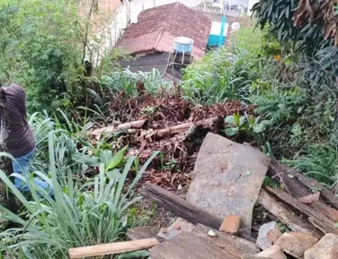 Casa desaba e 10 pessoas ficam desalojadas com chuva na Bahia - Imagem
