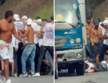 Homem é agredido por grupo de torcedores do Bahia em Salvador - Imagem