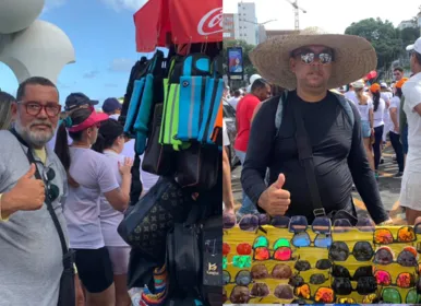 Estilo, saúde e fé: ambulantes garantem renda com venda de acessórios no Bonfim - Imagem