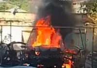 Explosão de cilindro de gás destrói carros e deixa um ferido em Cajazeiras