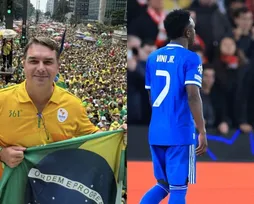 Flávio Bolsonaro manda recado a Vini Jr: "Não podemos nos calar" - Imagem