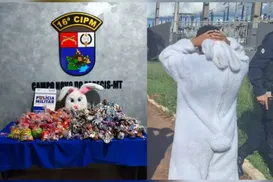 Coelhinho da Páscoa do CV é preso atraindo crianças com doces - Imagem