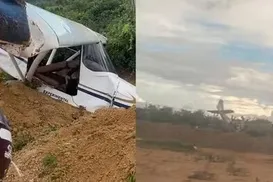 Irmão de deputado fica ferido após avião fazer pouso forçado na Bahia - Imagem