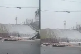 Urgente! Muro do Aeroporto de Congonhas desaba após chuva; veja - Imagem