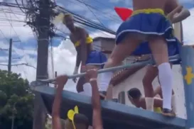 Vídeo: integrantes de “baba de saia” destroem ponto de ônibus em Salvador - Imagem