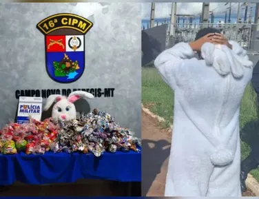 Coelhinho da Páscoa do CV é preso atraindo crianças com doces - Imagem