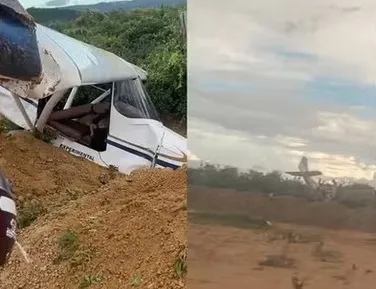 Irmão de deputado fica ferido após avião fazer pouso forçado na Bahia - Imagem