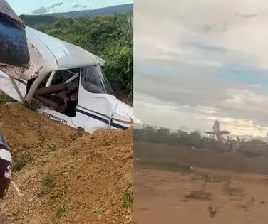 Irmão de deputado fica ferido após avião fazer pouso forçado na Bahia - Imagem