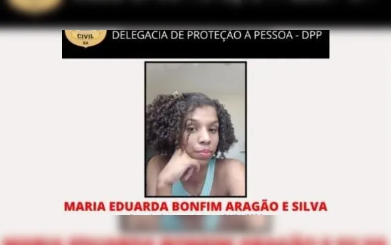 Adolescente de 16 anos desaparecida em Lauro de Freitas é encontrada - Imagem