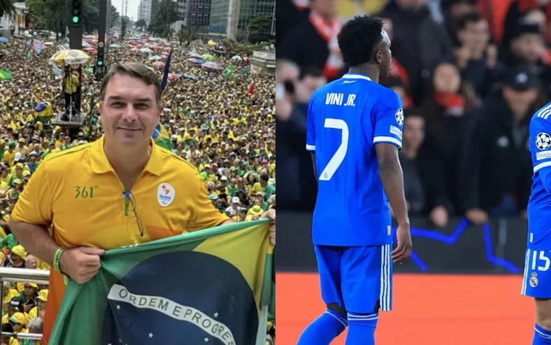 Flávio Bolsonaro manda recado a Vini Jr: "Não podemos nos calar" - Imagem