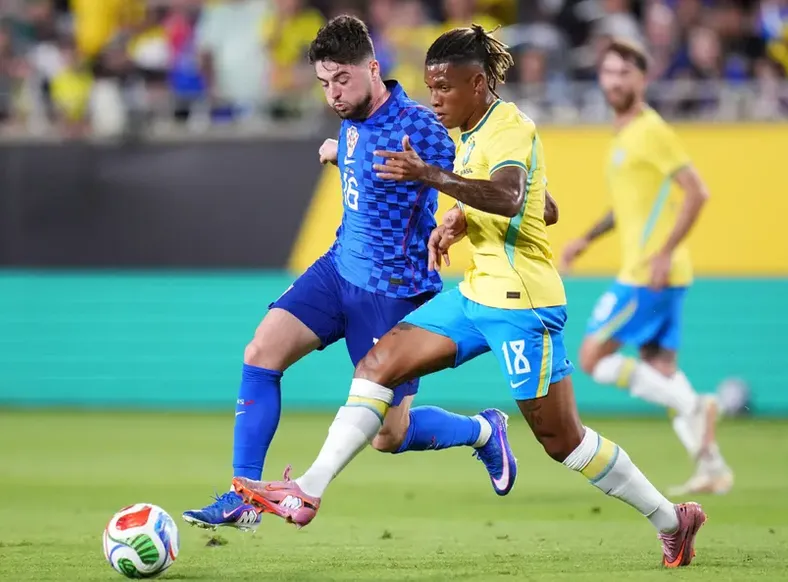 Nos EUA, Brasil vence Croácia com brilhos de Endrick e Vini Jr - Imagem