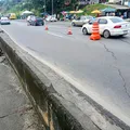 Trecho da BR-324 fica totalmente interditado após afundamento da pista imagem