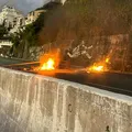 Avenida Contorno é bloqueada por manifestantes após ação da PM na Gamboa imagem