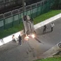 VÍDEO: motorista perde o controle e carro cai de viaduto em Salvador imagem