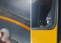Vídeo: ônibus com torcedores do Vitória é atacado; rodoviário fica ferido imagem