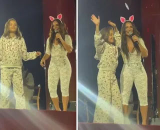 Filha de Ivete Sangalo dança com a mãe durante show e viraliza
