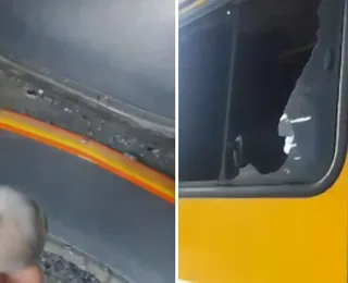 Vídeo: ônibus com torcedores do Vitória é atacado; rodoviário fica ferido