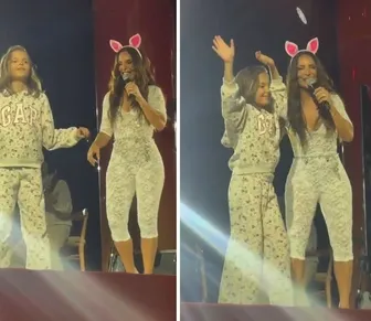 Filha de Ivete Sangalo dança com a mãe durante show e viraliza