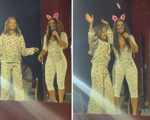 Filha de Ivete Sangalo dança com a mãe durante show e viraliza