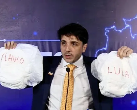 Renan leva fraldas a debate e chama Lula e Flávio de “criminosos” - Imagem