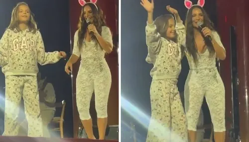 Filha de Ivete Sangalo dança com a mãe durante show e viraliza