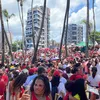 Ato em apoio a Lula reúne multidão na Barra nesta segunda-feira
