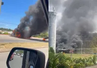 Carreta pega fogo após explosão em Salvador; veja vídeo