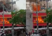 Vídeo: incêndio atinge depósito de supermercado em Feira de Santana