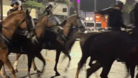 Apuração da eleição: Cavalaria da PM chega à Avenida Paulista