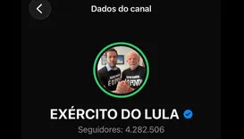 Com 4,3 milhões de inscritos, canal “Exército do Lula" volta ao ar