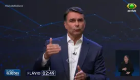 Debate na Band: Flávio fala em erros de Bolsonaro na saúde durante a pandemia