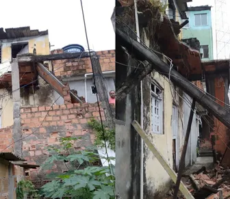 Casa desaba parcialmente na Federação e assusta moradores