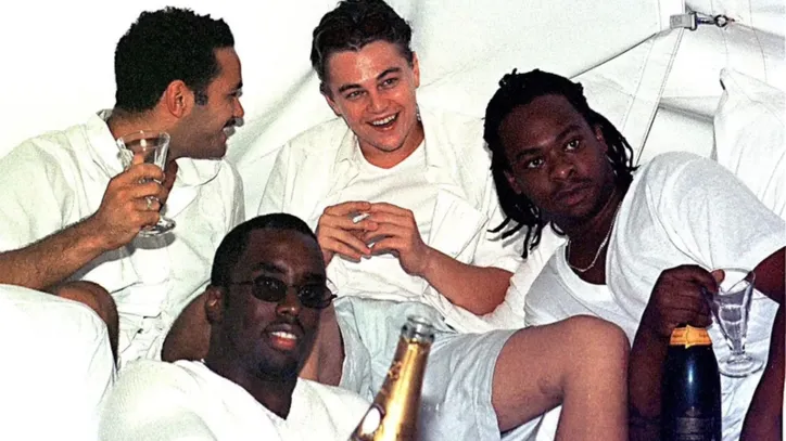 Leonardo DiCaprio e Diddy em uma das 'festas brancas'