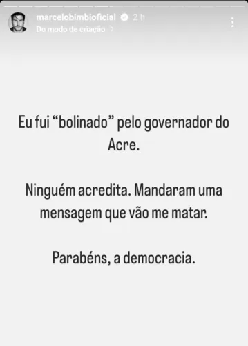 Ex de Nicole Bahls acusa governador do Acre de estupro: "Me ajudem"