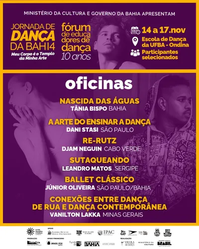 Programação da '14ª Jornada de Dança da Bahia'