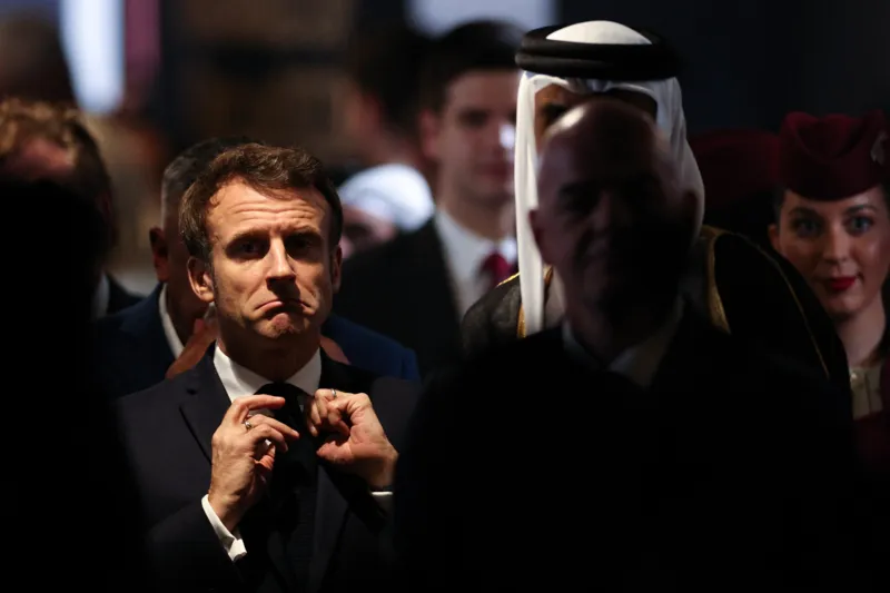 Presidente francês Emmanuel Macron testemunhou nas arquibancadas a derrota da seleção francesa para a Argentina
