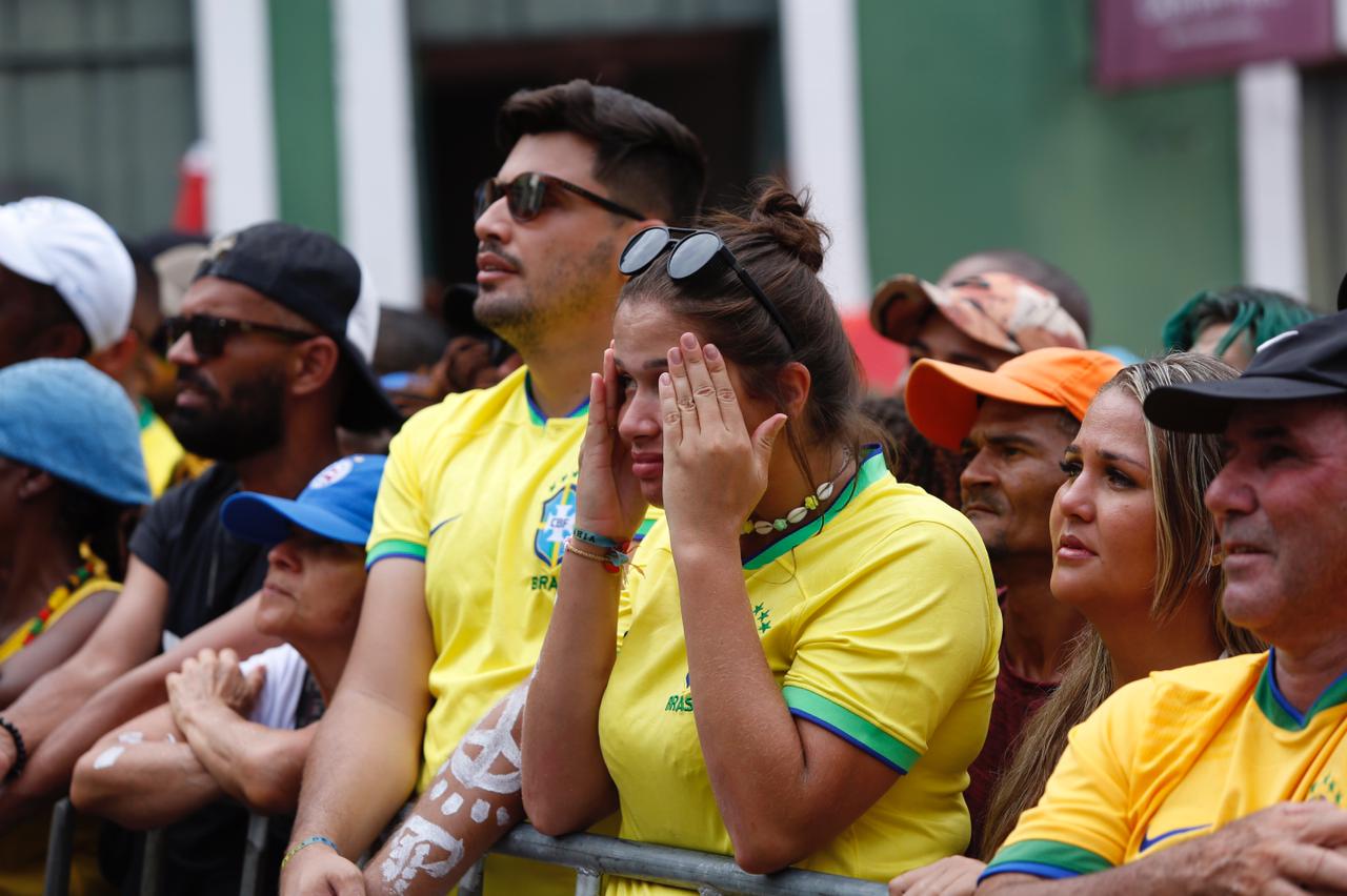 O Pelourinho entrou em clima de festa para acompanhar a segunda partida da Seleção Brasileira na Copa do Mundo 2022, na tarde desta segunda-feira, 28.