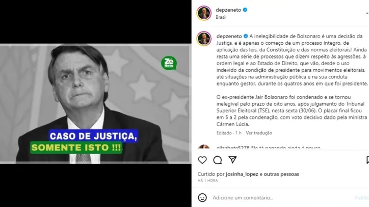 Jerônimo e políticos baianos comemoram inelegibilidade de Bolsonaro